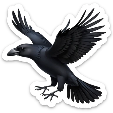 crow flying sticker