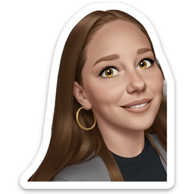 smiling girl with long hair sticker