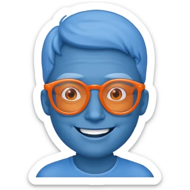 blue skinned orange glassed sticker