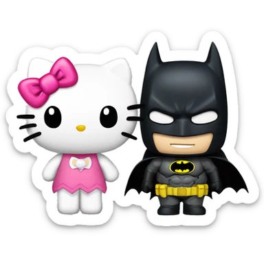 hello kitty and batman sticker