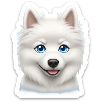 White pomsky sticker