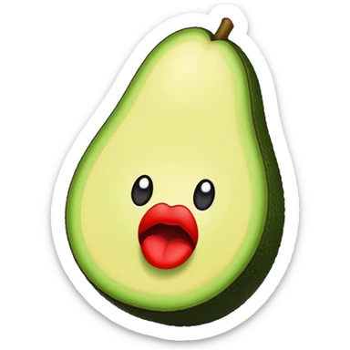Aguacate con labios grandes sticker