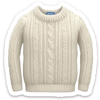 White cable knit sweater sticker