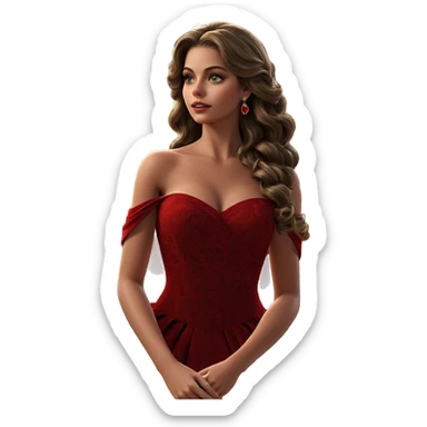 elegance in a red dress sticker