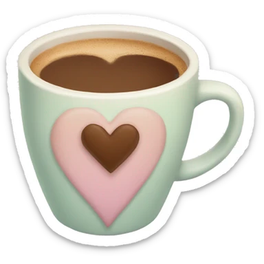 Pastel-coffee-color-heart sticker