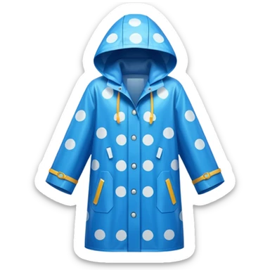 blue polka dot raincoat sticker
