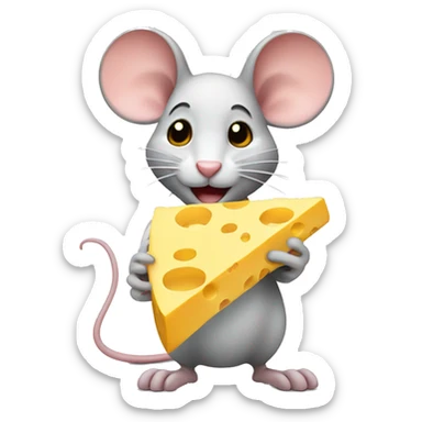 Mouse with cheese sticker