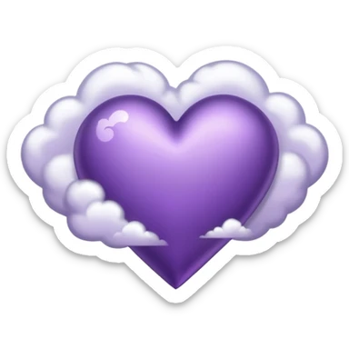 A Purple Heart surrounded by wind blown clouds  sticker