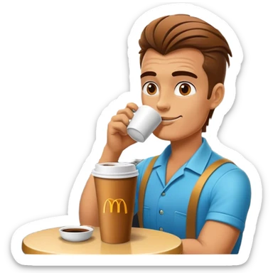 Roller driver drinking coffee at MacDonalds sticker