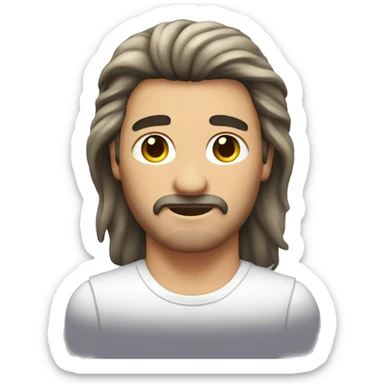 Hombre con cabello blanco y mullet sticker