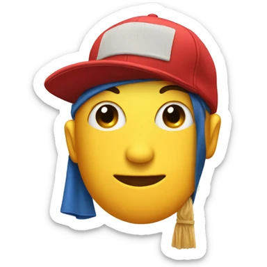 cap with a cloth on the side sticker