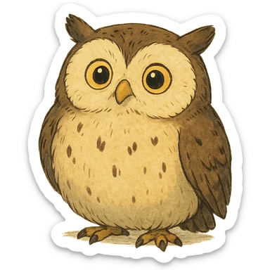 owl ghibli style sticker