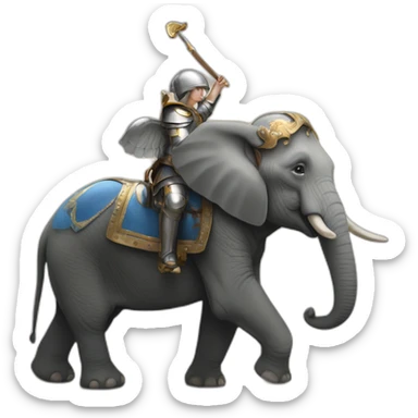 Elephant chevauchant Jeanne d’arc sticker