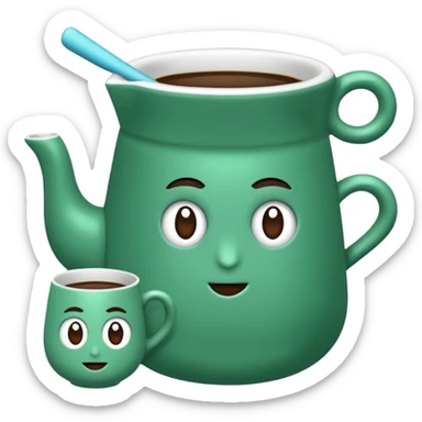 mavi yeşil ve turkuaz renk karışımlı bir kupa sticker