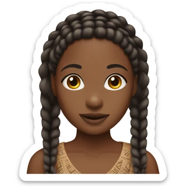 Black girl on Boho braids sticker