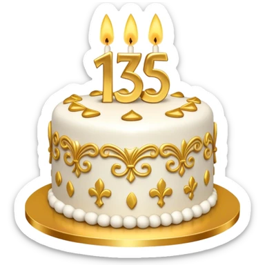 An elegant birthday cake for a 35th birthday sticker