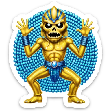 iron maiden monster eddie elegante glamour sparkle dance sticker