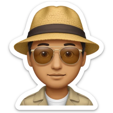 man with hat and sunglasses sticker