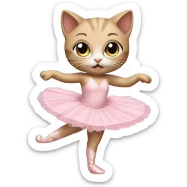 Kitten in a ballet dress dancing sticker