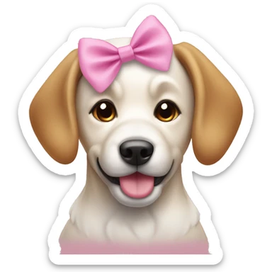 Weinner Dog with pink bow sticker