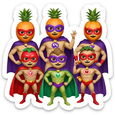 Cape-Wearing Super Fruits sticker