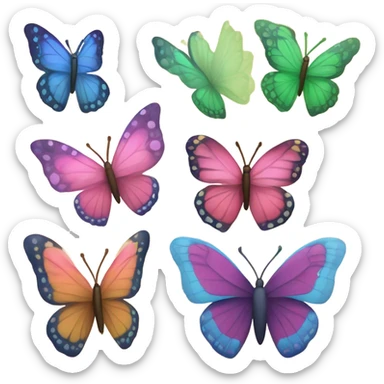 Varias mariposas pequeñas  sticker