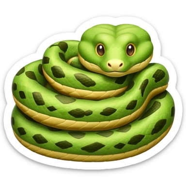 Snake cozy in her blankets and pillows napping  sticker