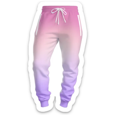 Realistic pair of white,lavender,and rose gold ombre PINK jogger sweat pants. sticker