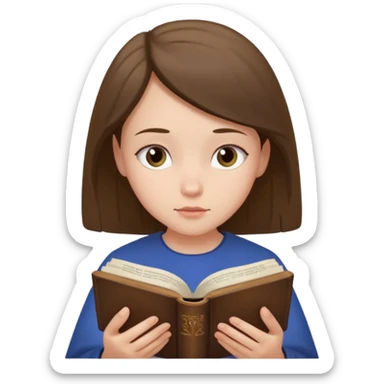 a girl reading the Bible, simple and expressive, no text sticker