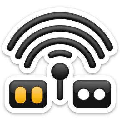 wifi single black line signal sticker