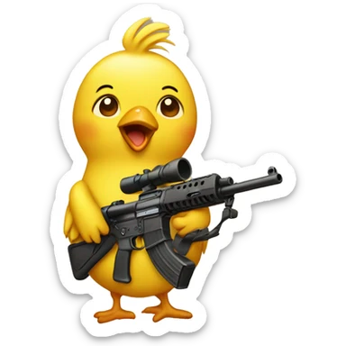 chick ith a rifle sticker