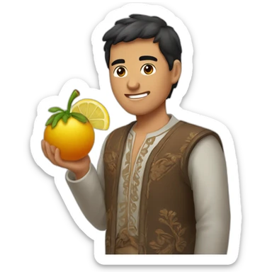 Hombre peruano con una paloma en el hombre, el hombre esta babeandose sticker