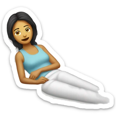 Mujer recostada en la cama sticker