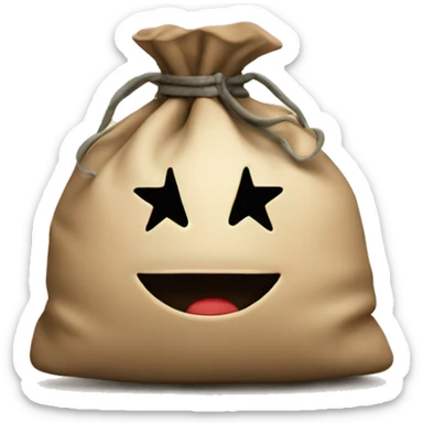 a money bag with star on the front sticker