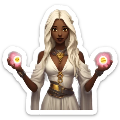 "Technomancy is the use of magic or mystical powers to control and manipulate technology” + "It's kind of like cyberpunk magic or how in some games, characters hack into systems using magic." 🖥️⚡🧙‍♂️ Make a ancient vampire technomancy goddess sticker