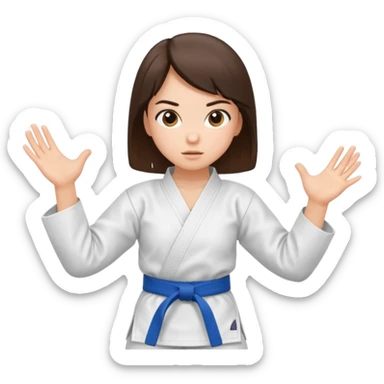 Brunette girl who practice karate sticker