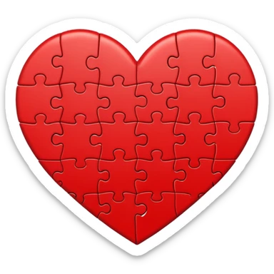 heart with puzzle pieces sticker