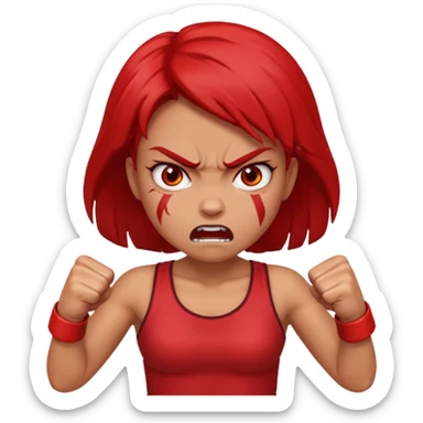 redtsion angry girl ragebait red face sticker