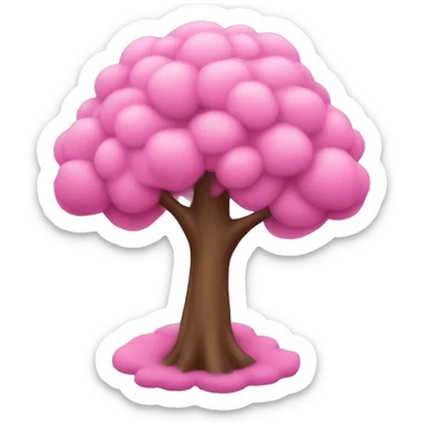 Pink tree crismas sticker