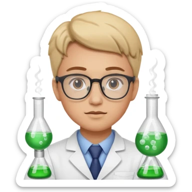 young pharmacist studying science sticker