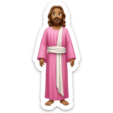 Jesus in pink gown  sticker