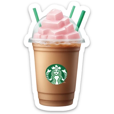 light pink starbucks ice coffee with ice cubes sticker