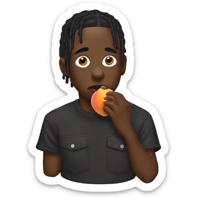 Travis Scott eating a peach  sticker