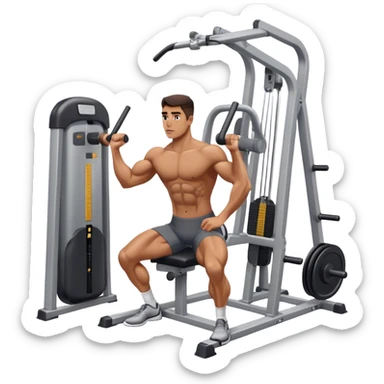 side-view of guy using calf-raise machine sticker