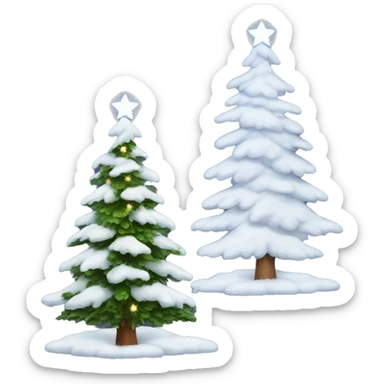  actual white fir christmas tree isolated. With Christmas lights sticker