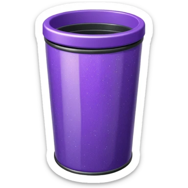 Glitter Purple and Cian  metal rubbish bin office sticker