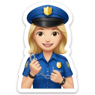 kelepçe tutan kadın polis sticker