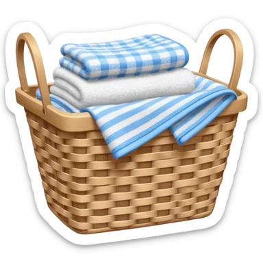laundry basket with towels sticker