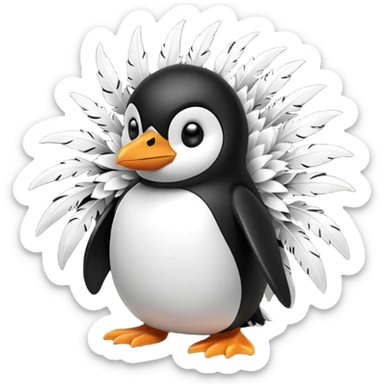 exploding penguin sticker