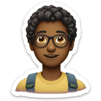 turn the nerd boy with glasses into a girl version sticker